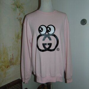 Kikillo Oversized GG Eyes Pink Sweatshirt Sweater Boyfriend Toon Face Medium